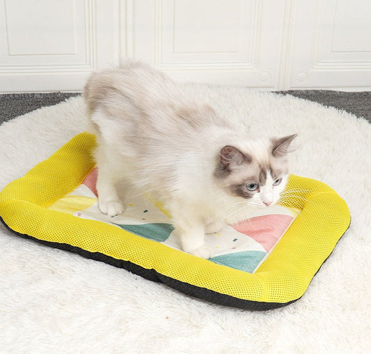 KFX-8900669 Cooling Pet Ice Mat in Blue, Yellow, Pink, Green - Sizes S, M, L Available