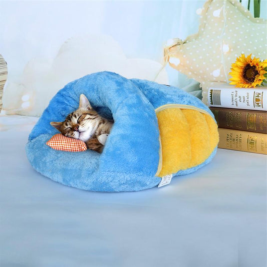 KFX-8902461 Cozy Indoor Cat Bed - Soft, Warm, Comfortable Pet House in Multiple Colors