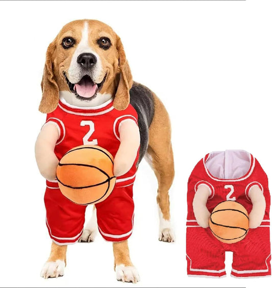 KFX-8912317 Dog Basketball Player Costume for Small to Medium Dogs – Funny Sports Outfit for Halloween and Parties