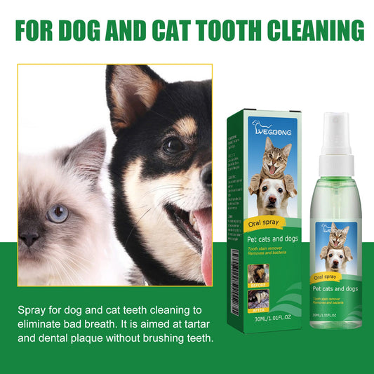 KFX-8915773 Pet Teeth Deodorant Spray for Halitosis Removal and Oral Cleaning - 30ml