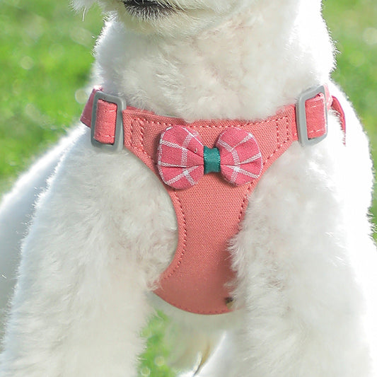 KFX-8922941 Small Dog Cloth Chest Harness with Leash for Comfortable Control