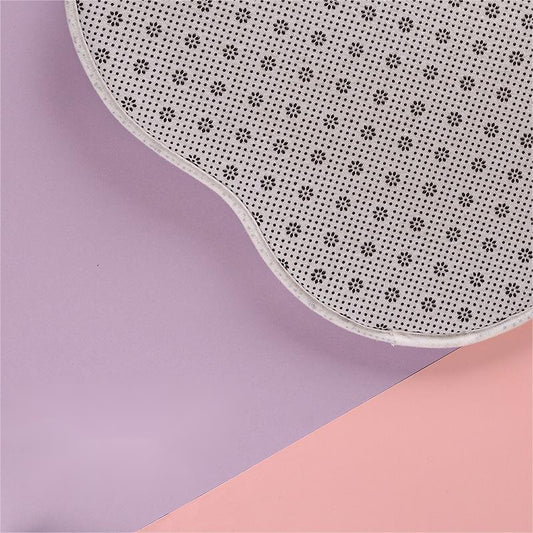 KFX-8931261 Plush Cat Litter Cushion - Anti-Slip Flower Design in Pink, Yellow, or Purple (50x50cm)