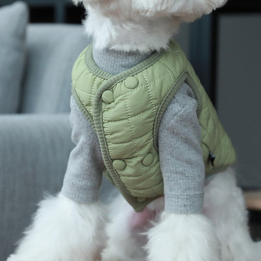 KFX-8939581 Pet Vest Double Breasted Quilted Cotton Coat in Multiple Colors and Sizes