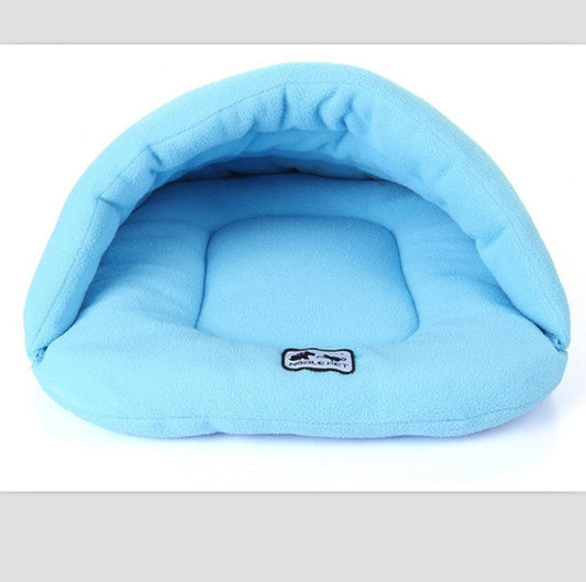 KFX-8939965 Pet Cozy Cave Sleeping Bag - Fleece Material, Multiple Colors & Sizes for Small Pets