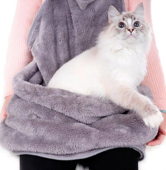 KFX-8958653 Pet Carrier Bag with Sleeping Chest Apron for Cats - Double-sided Design, Ideal for Outings and Prevents Hair on Clothes
