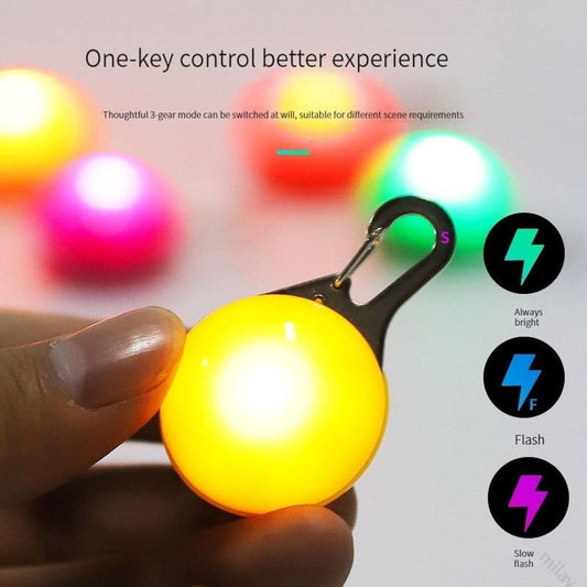 KFX-8959677 LED Pet Collar Light with 3 Modes, Dog Flashing Tag for Night Walks, Clip-On Safety Light