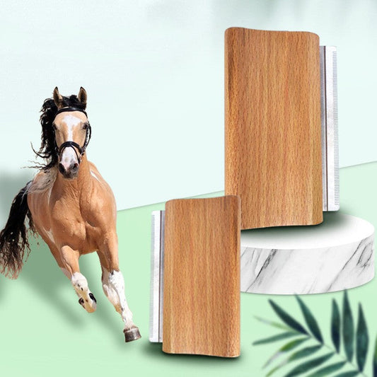 KFX-8963773 Pet Hair Remover Comb for Dogs - Beech Wood Fur Care Tool