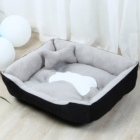 KFX-8971965 Large Dog Teddy Kennel - Cozy Cloth Bed in Grey and Brown, Multiple Sizes Available