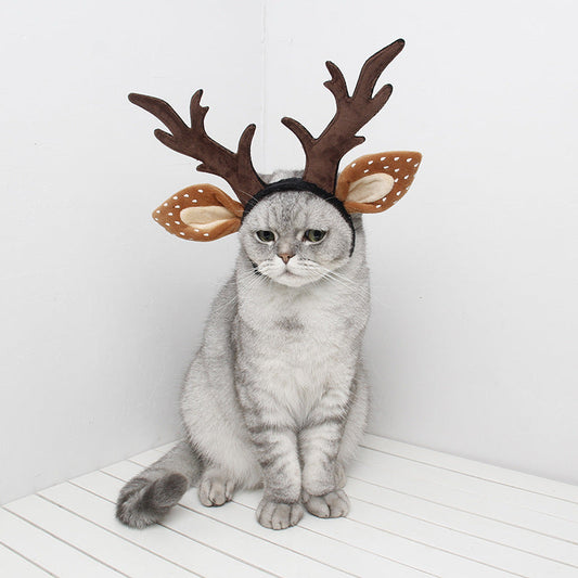 KFX-8972477 Brown Deer Antler Headband for Holiday Celebrations - Anti-Slip, Available in S, M, L