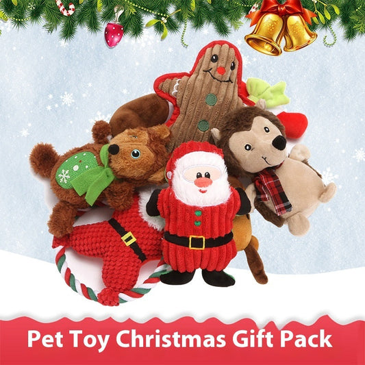 KFX-8994621 Christmas-Themed Tear-Resistant Plush Pet Toy for Cats and Dogs
