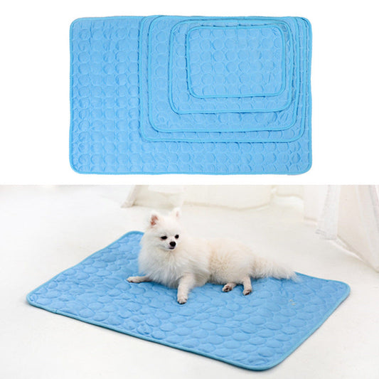 KFX-8996797 Cooling Pet Sleeping Mat - Ice Silk and Mesh for Comfort - Portable and Foldable Design - Multiple Sizes Available