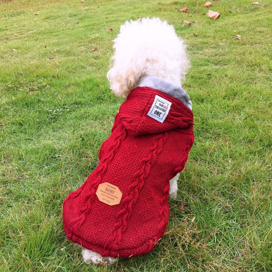 KFX-8998717 Soft and Comfortable Knitted Dog Sweater in Blue and Wine Red, Available in Multiple Sizes
