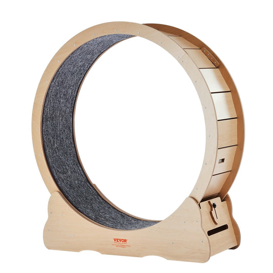 KFX-9001533 Large Cat Exercise Wheel – 43.3-Inch Indoor Treadmill for Cats up to 25 lbs – Durable Wooden Design with Noise Reduction Features