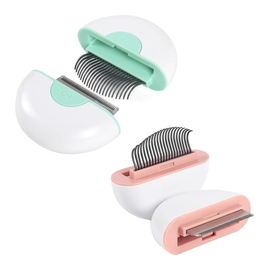 KFX-9023549 Gemini Universal Pet Massage Knot Opening Comb for Cats and Dogs - Mint Green & Cherry Blossom Pink