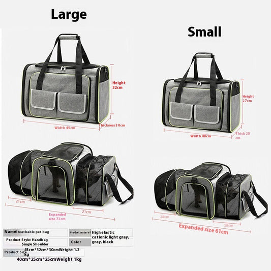KFX-9024189 Portable Foldable Cat Pet Travel Bag - Breathable Vehicle-Mounted Design
