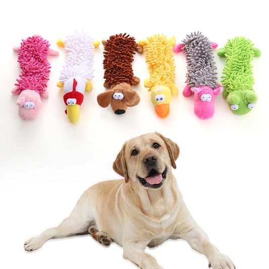 KFX-9027389 Plush Microfiber Molar Pet Toy in Various Animal Designs for Dogs