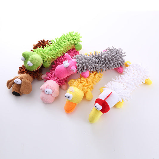 KFX-9027389 Plush Microfiber Molar Pet Toy in Various Animal Designs for Dogs