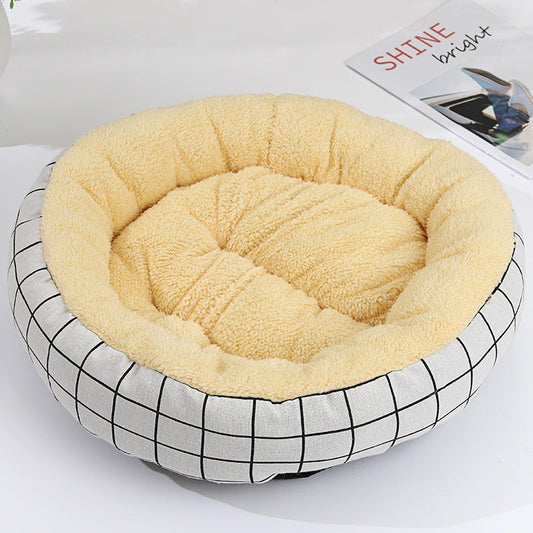 KFX-9027773 Cozy Cat and Dog Bed with Winter Warm Pet Mat - 50 cm Diameter