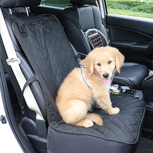 KFX-9029565 Durable Oxford Cloth Dog Car Seat Pad - Black, Single Seat Design