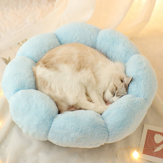 KFX-9037501 Cozy Plus Velvet Thick Round Cat Litter Kennel - Warm, Durable & Breathable Pet Nest