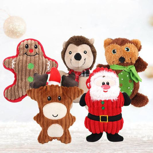 KFX-9067069 Plush Dog Toy with Sound Generator for Dental Health and Interactive Play