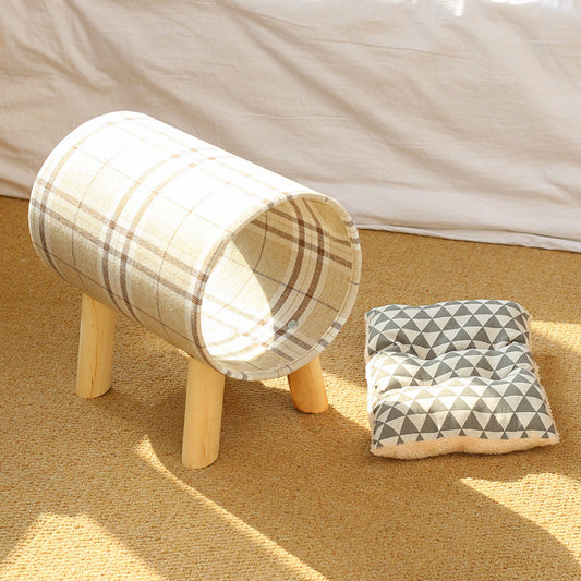 KFX-9070269 Cozy Poplar and Linen Pet Bed Hammock for Cats and Dogs