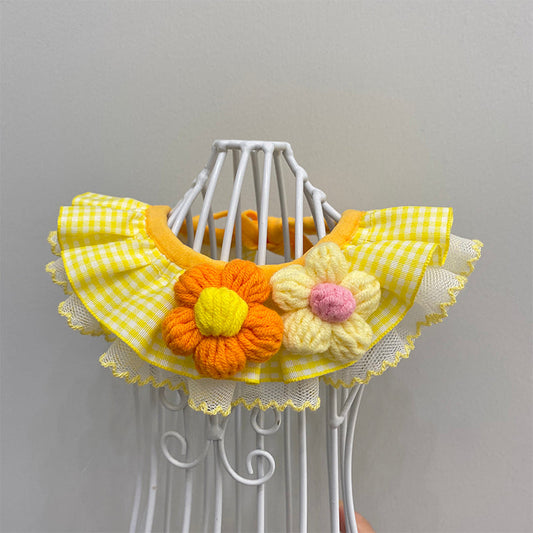KFX-9085117 Pet Bib Scarf for Dogs and Cats - Adjustable Size in Blue Macaron or Orange Macaron