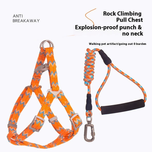 KFX-9093053 Foam Handle Circular Rope with Chest and Back Harness for Pet Training - Multiple Colors Available