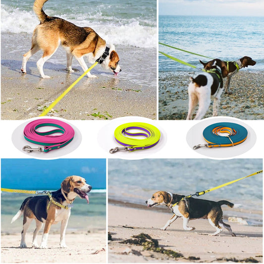 KFX-9098813 PVC Coated Two-Color Waterproof Dog Training Rope - 10FT, 20FT, 30FT Options