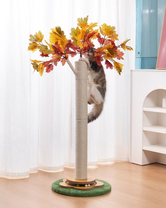 KFX-9105597 Maple Leaf Cat Tree with Sisal for Scratching and Climbing