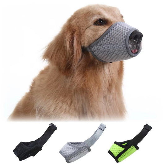 KFX-9108029 Breathable Mesh Dog Muzzle for Medium Dogs - Adjustable Fit for Biting and Barking