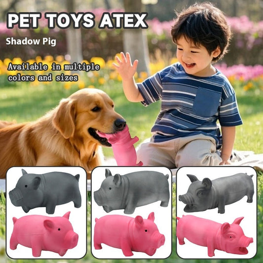 KFX-9112125 Long Lasting Latex Pig Toy for Small, Medium and Large Dogs - 19cm, Medium Pink
