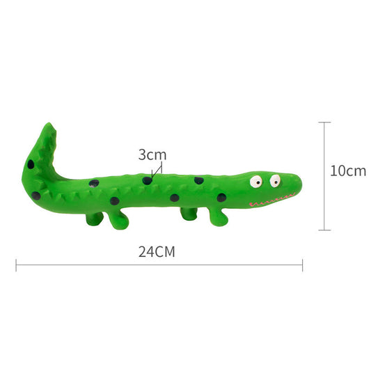 KFX-9117757 Interactive Lizard Shaped Dog Chew Toy for Aggressive Chewers - Squeaky, Durable, and Teeth-Cleaning Fun for All Breeds