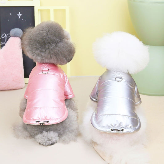 KFX-9131453 Waterproof Autumn and Winter Dog Jacket - Cotton-Padded Coat in Pink, Silver, Black, Red (Sizes S-XXL)