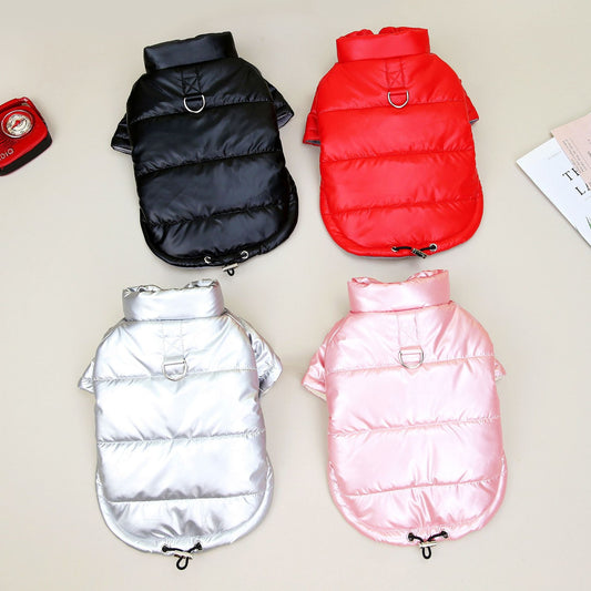 KFX-9131453 Waterproof Autumn and Winter Dog Jacket - Cotton-Padded Coat in Pink, Silver, Black, Red (Sizes S-XXL)