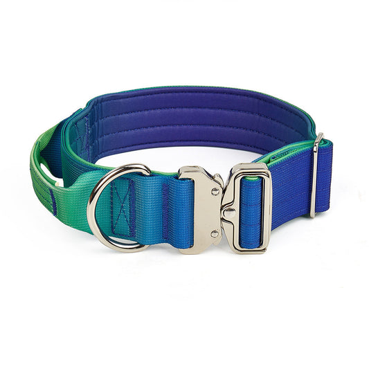KFX-9140157 Widened Gradient Pet Collar and Leash Set – Soft Nylon Design for Comfort and Safety