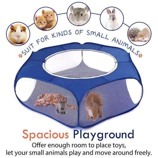 KFX-9169341 Portable Folding Pet Fence with Breathable Zipped Cover and Waterproof Design, Ideal for Small Animals