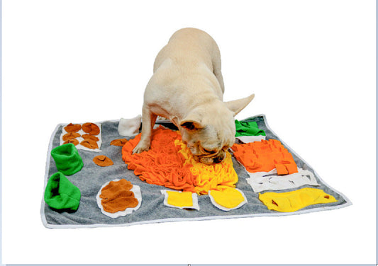 KFX-9176253 Pet Dog Slow Feeding Game Mat - Gray Flannel, 80 x 60 cm