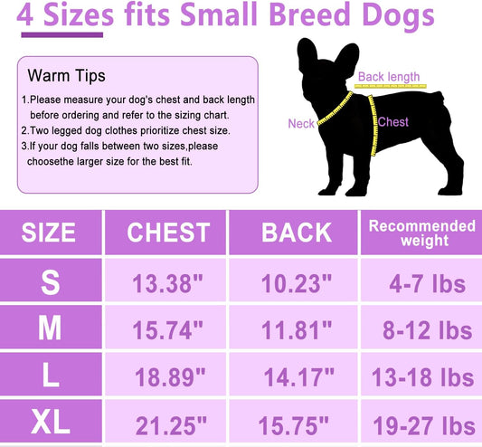 KFX-9176637 Two-Pack Fleece Dog Sweaters with D-Ring for Leash, Warm Pullover Jackets for Small Dogs in Two Colors