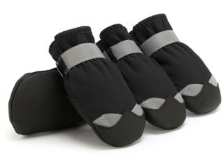 KFX-9182653 Waterproof Winter Dog Boots with Reflective Strips - Warm, Windproof, and Washable Pet Shoes