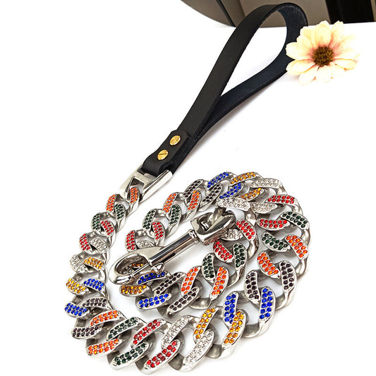 KFX-9193533 Stainless Steel 304 Dog Collar with Metal Chain - Available in Various Sizes
