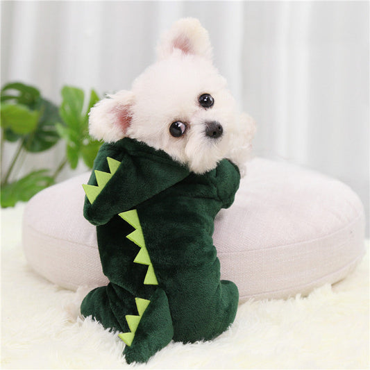 KFX-9195709 Coral Fleece Dinosaur Pet Clothes for Dogs in Various Sizes