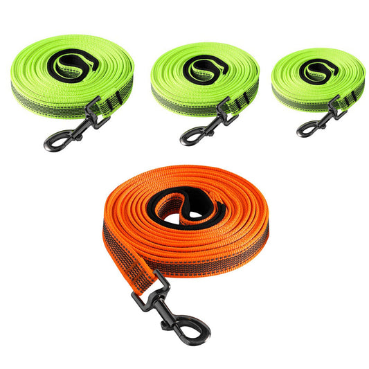 KFX-9197117 Reflective Nylon Pet Traction Rope with Non-Slip Handle, Multiple Lengths Available