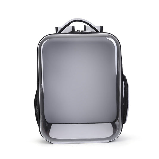 KFX-9199549 Portable Transparent Cat and Dog Backpack - Large Capacity, Breathable Design, PVC Material, Available in Black, Gray, Blue, Pink