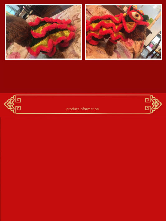 KFX-9212989 Funny Lion and Horse Costumes for Dogs and Cats - Four-Legged Apparel in Red and Blue