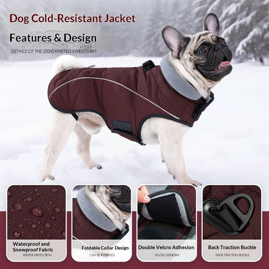 KFX-9219133 Thickened Double-Layer Insulated Vest Jacket for Pets in Black and Deep Red