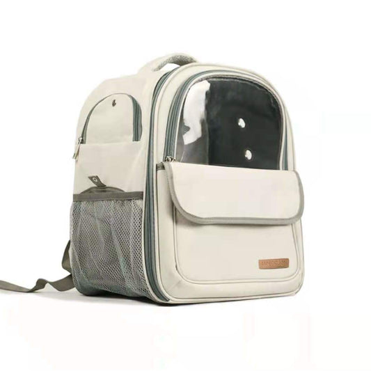 KFX-9226557 Breathable Transparent Cat and Dog Backpack with Cooling Mat and Accessories Options