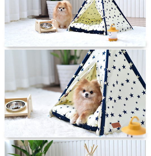 KFX-9234877 Portable Washable Pet Tent - Dog Bed & Cat House with Unique Native American Design