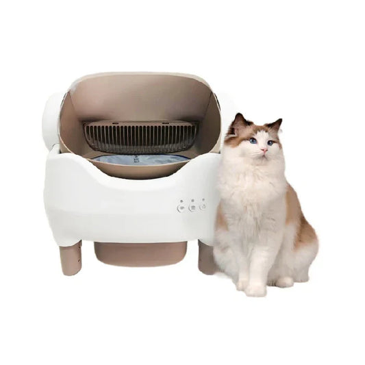 KFX-924499 Eco-Friendly Fully Automatic Smart Cat Litter Box with Electric Poop Scooper - 65L Space, Quadrate Design