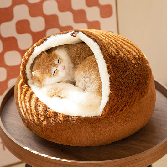KFX-9245629 All-Season Universal Pet House, Cozy Cat and Dog Bed, Semi-Closed Design for Warmth and Comfort